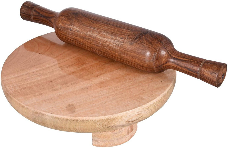 UNICAn Pure Mango Wooden Chakla & Belan | Roti Maker | Rolling Pin Board Rolling Pin & Board(Brown, Pack of 1)