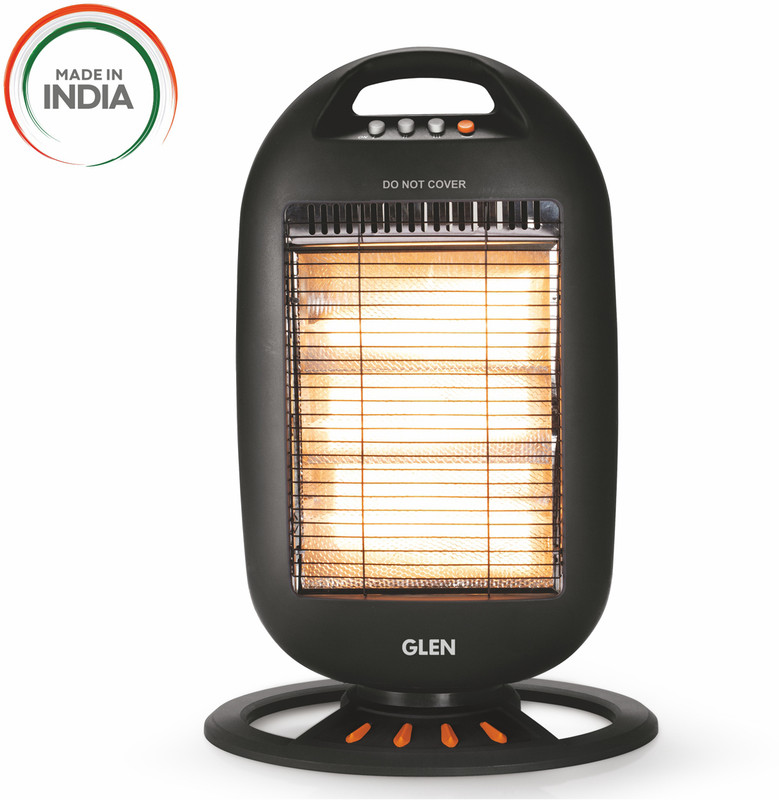 Glen HA 7017 HL Black 1200 watt Electric Halogen Room Heater with 3 Heat Settings Black-HA7017HL Halogen Room Heater