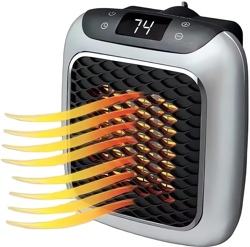 Hypraaa New Handy Heater Turbo 800 Space-Saving Wall Outlet Heater Fan Room Heater