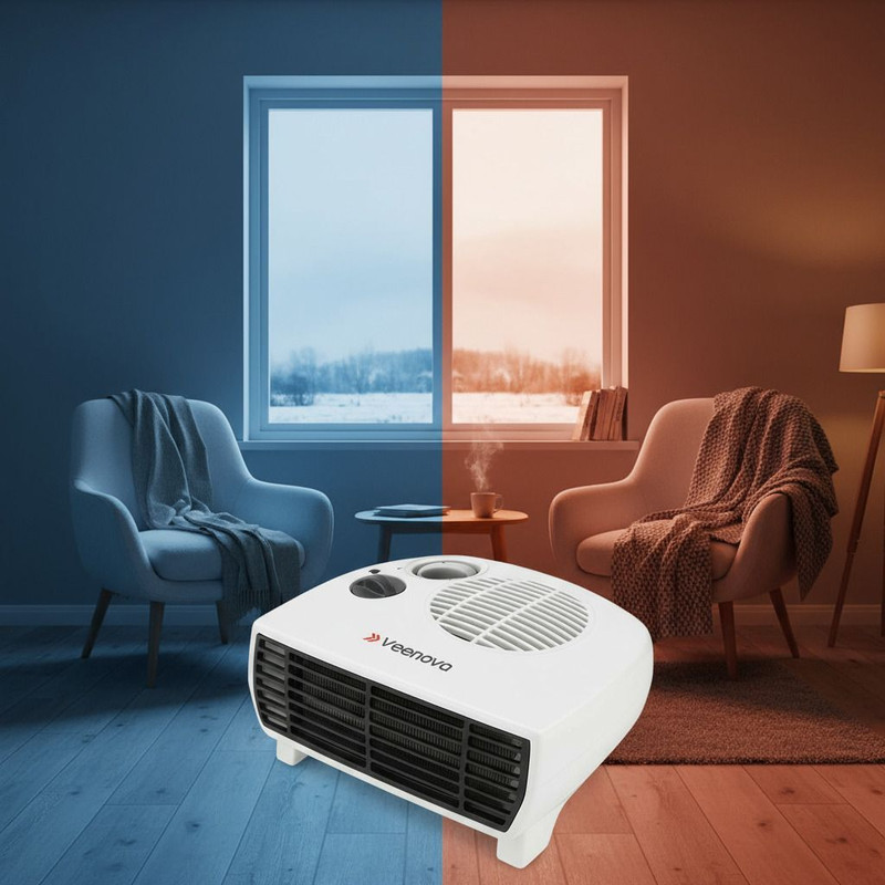 Veenova Silent Operation Fan Heater | Safe and Efficient Room Warmer 2000 Watt Fan Room Heater