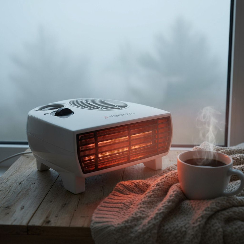 Veenova Compact Room Heater | Adjustable Thermostat & Overheat Protection Heater Fan Room Heater