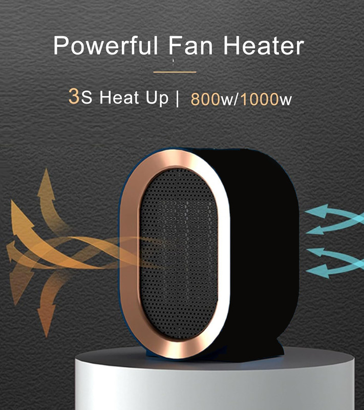 A CONNECT Z Black Electric Heating Fan Heater with Instant Warm Air Fan Room Heater