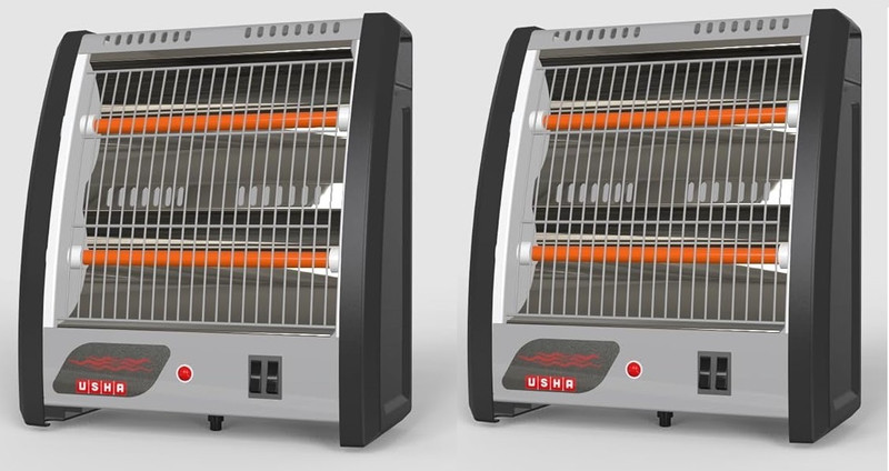 USHA QH4302N Pack of 4, 800 Watts 2 Rod Quartz Room Heater