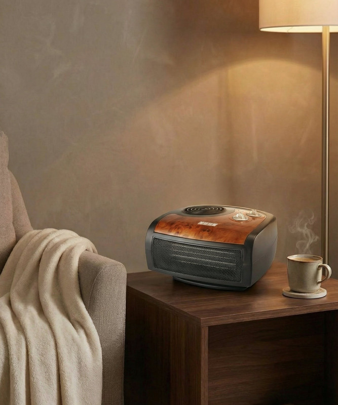 USHA FH 1212 PTC 1500-Watt with Adjustable Thermostat (Black/Brown) Fan Room Heater