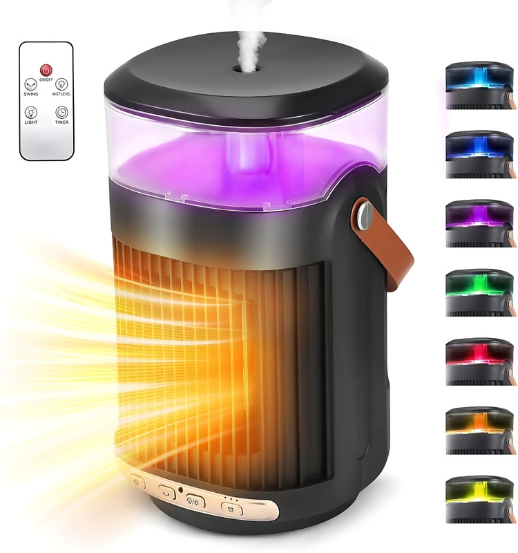 HICOBER 2 in 1 Electric Room Heater 800w with Air Humidifier for Room Moisture Carbon Room Heater