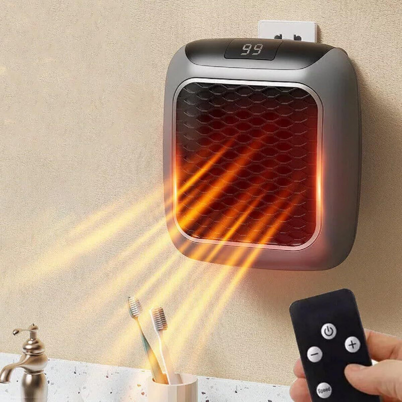 MICRO BELIEVE Electric 800W Heater With Remote Speed control Timer Wallt Heater for Office Portable Room Air Purifier(Multi)