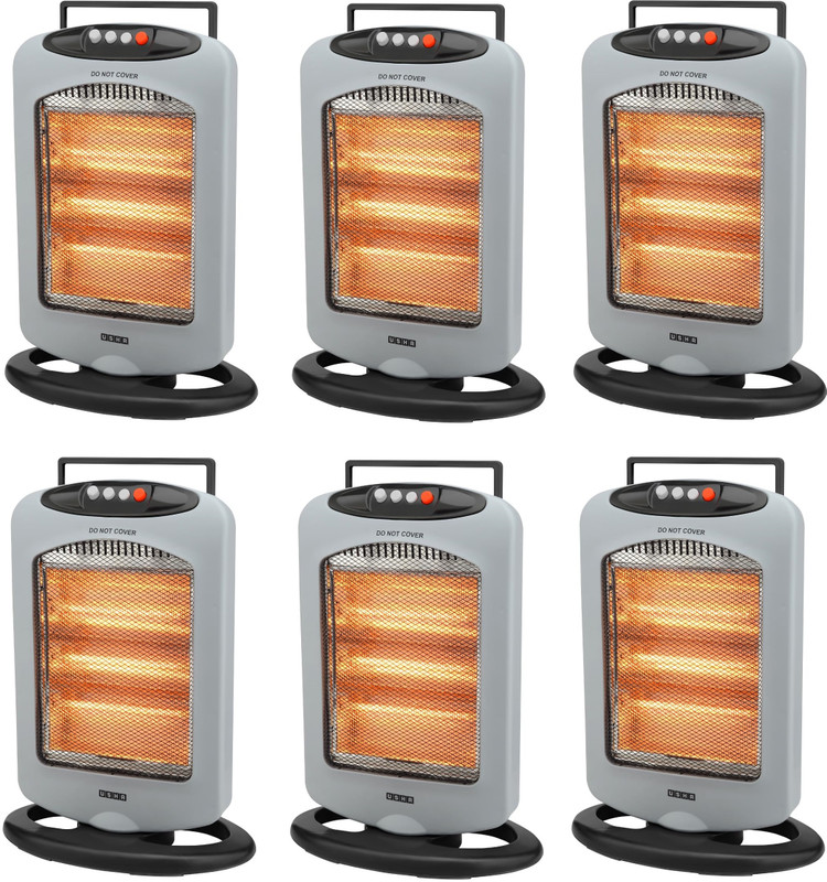 USHA HH 4003 -1200 Watt 3 Rod Halogen Heater, Pack of 6, Grey Halogen Room Heater