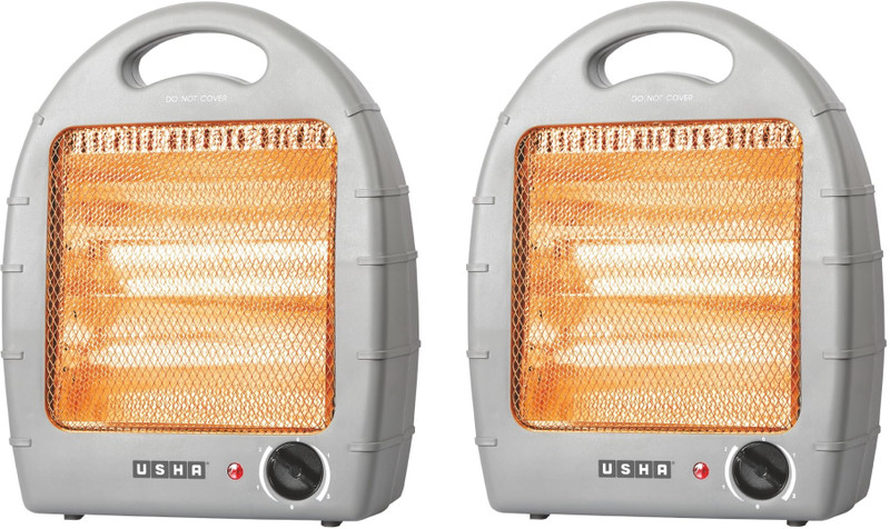 USHA HH 4002 800 Watt 2 Rod Pack of 2,Safety Mesh Grey Halogen Room Heater