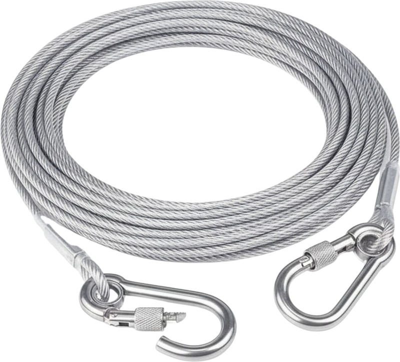 Siya Corporation Heavy Duty Stainless Steel Clothesline with Hooks 5 m Silver(Length: 5 m, Diameter: 5 mm)