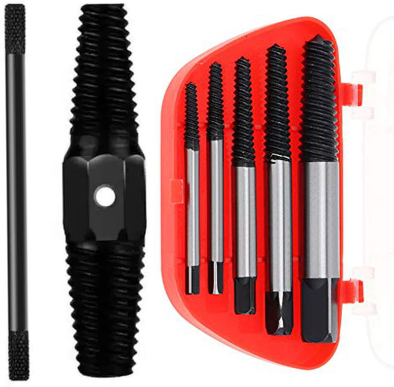 Kiesh Pipe Broken Extractor 1/2" + 3/4" Double Head Stud and 5 Pcs Damaged Broken Screws Extractors Removal Tool Set PSE04 Rotary Tool(22 mm)