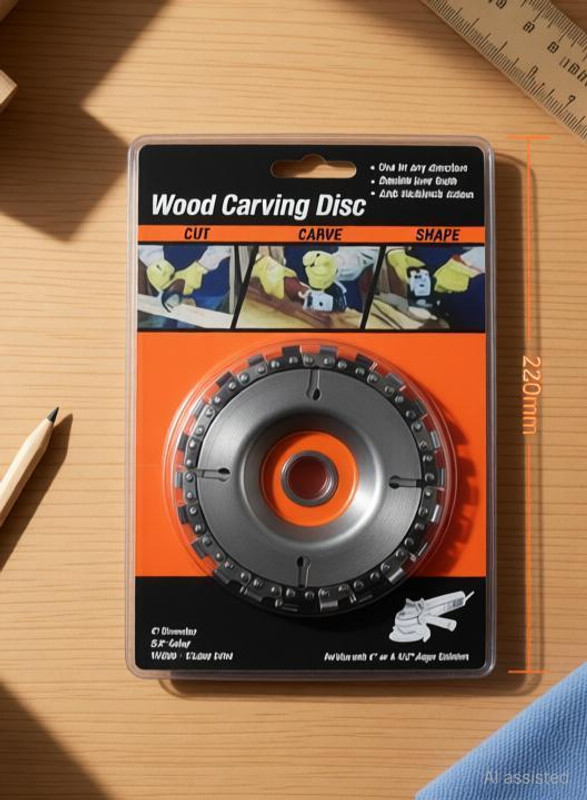 AASONS AASONS Wood Carving Chain Disc, 4 Inch Circular Saw Blade Angle Grinder Chain Disc with 22 Teeth, 5/8 inch Arbor center Wood Cutter 4-100 Rotary Tool(10 mm)