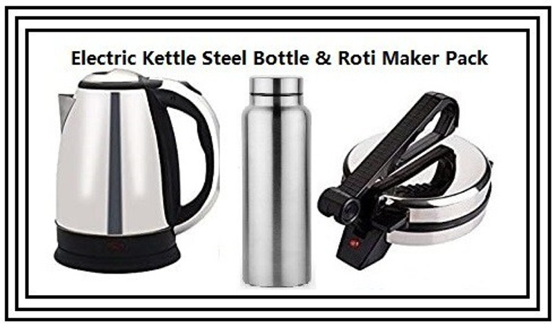 OTC Combo Pack Of Electric Kettle & Water Bottle || Roti and Khakra Maker