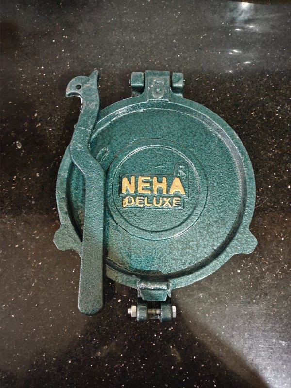 Neha Heavy Model Chapati Maker Press Stainless Steel Press Machine 8.5'' with Handle Roti and Khakra Maker