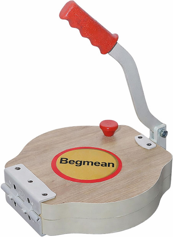 BEGMEAN Wooden Papad Press 10 Inch Puri & Khakhra Maker Machine Iron Handle Roti Press Roti and Khakra Maker
