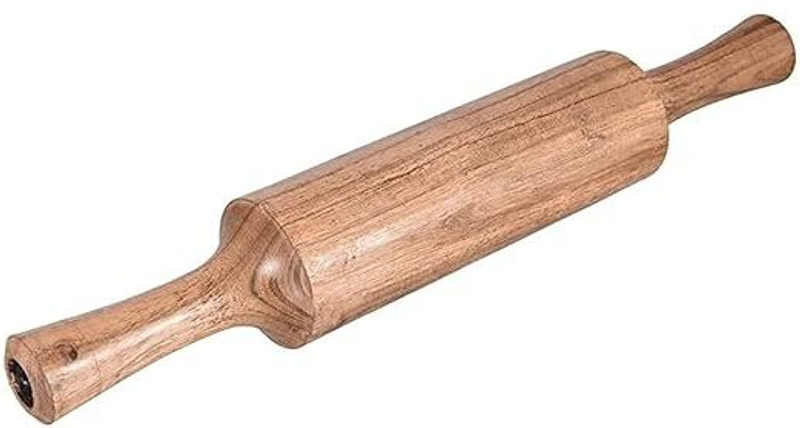Tannu Craft Latest and Modern Wooden Thick Rolling Pin Roller Rolling Pin(Brown, Pack of 1)