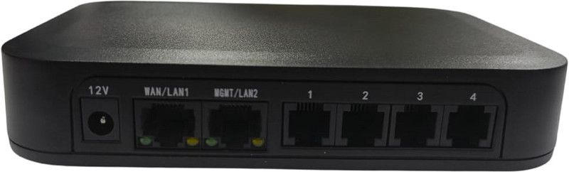 AKOM 4 Port FXS VoIP Gateway, SIP Analog Telephone Adapter with 4FXS Ports for IP PBX 4G Router 2.4 GHz 0 Mbps Wifi Speed Dual Band Ethernet (Cable Broadband)(Black)