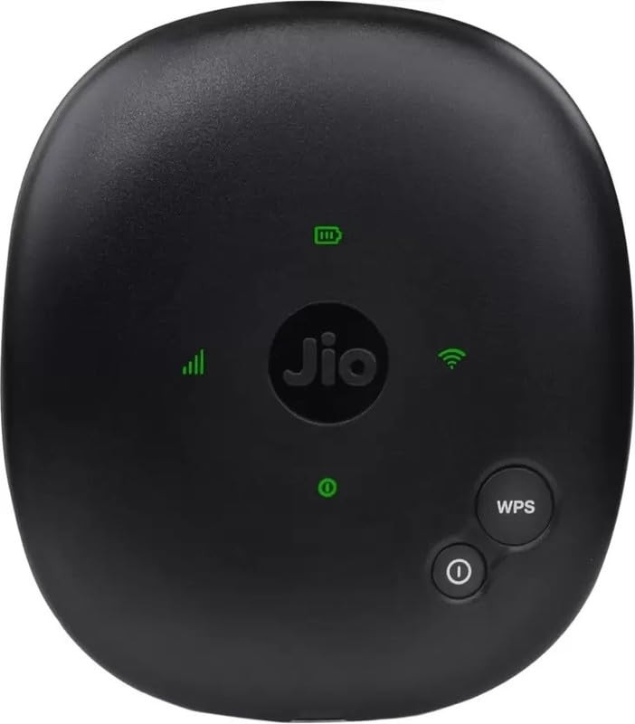 JioFi JMR1140 4G Router 2.4 GHz 150 Mbps Wifi Speed Dual Band Internal Antenna MiFi (Sim Based)(BLACK (Sold by RS Enterprises ))