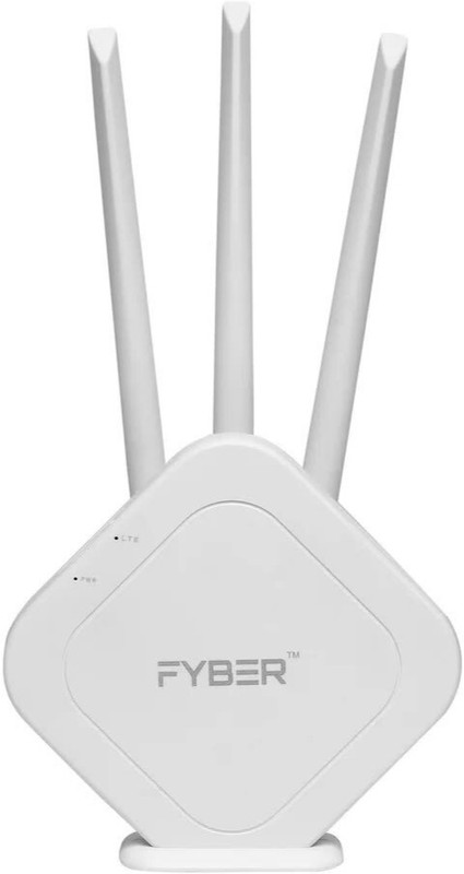 FYBER Wi-Fi-6 4G Sim Router with 300Mbps Speed, Connect 10+ Devices 3 Antenna. 4G Router 2.4 GHz 300 Mbps Wifi Speed Single Band Internal Antenna MiFi (Sim Based)(White)
