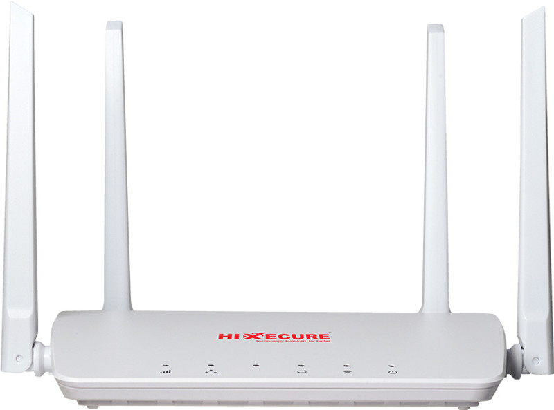 HIXECURE LTE 4G ROUTER/ Support 5G Sim/ Upto 150 MBPS Speed/ Long Range coverage 4G Router 2.4 GHz 72 Mbps Wifi Speed Single Band External Antenna Ethernet (Cable Broadband), Access Point Mode(White)