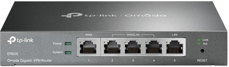 TP-Link ER605 (TL-R605) Omada Gigabit Router 0 GHz 1000 Mbps Wifi Speed NA Ethernet (Cable Broadband)(Black)