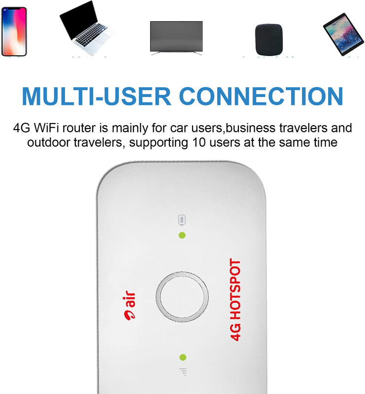 MARS Airtel 4G WiFi Dongle | 150Mbps Speed | Portable Hotspot for Multiple Devices 150 Mbps Data Card ,Calls not Supported(White)