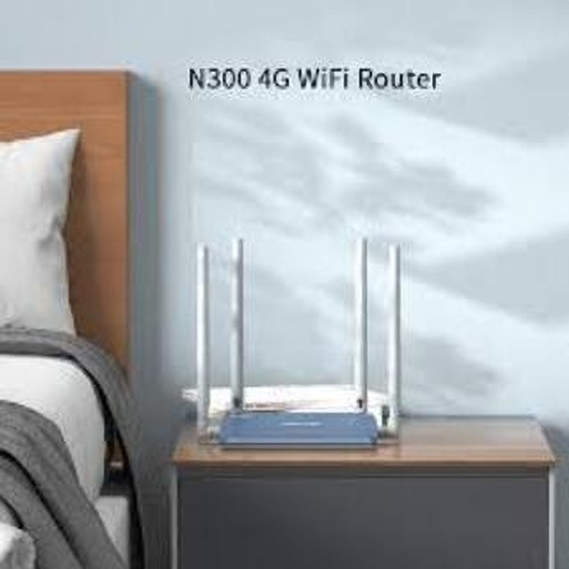J.K.VISION MT-303H 4G Router 2.1 GHz 150 Mbps Wifi Speed Single Band External Antenna Ethernet (Cable Broadband)(Blue)