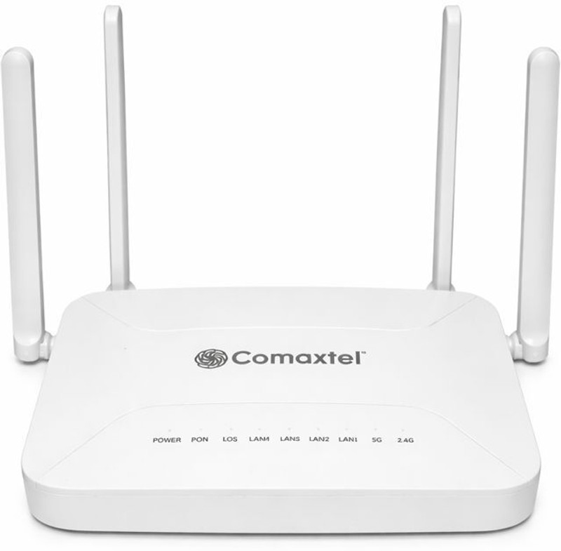 COMAXTEL COMET-X AC1200 Dual Band XPON ONT/Wireless Router With Voice (VoIP), USB Ports Wireless Router 5 GHz, 2.4 GHz 1200 Mbps Wifi Speed Dual Band Internal & External Antenna NA(White)