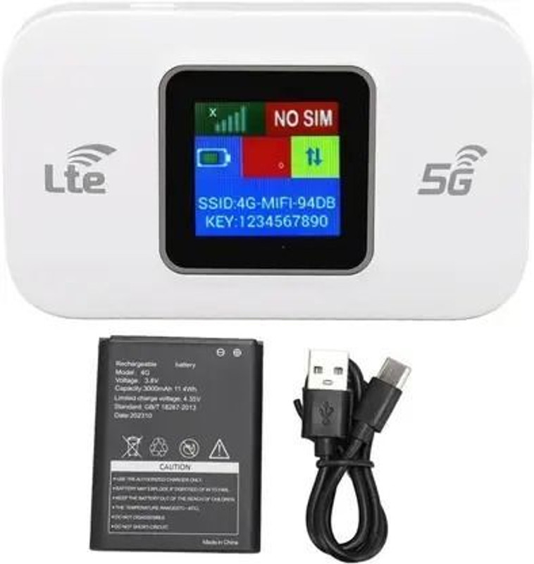 Gabbar 4G LTE WiFi Modem, Asia Portable Edition,Travel WiFi Access Point for Phones 4G Router 2.4 GHz 100 Mbps Wifi Speed NA NA(White)