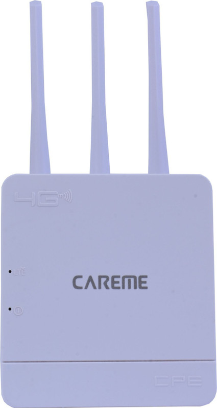 CareME 5G & 4G Sim Router with Triple Antenna Connect with DVR/NVR/WiFi Camera 4G Router 2.4 GHz 300 Mbps Wifi Speed NA External Antenna MiFi (Sim Based)(White)