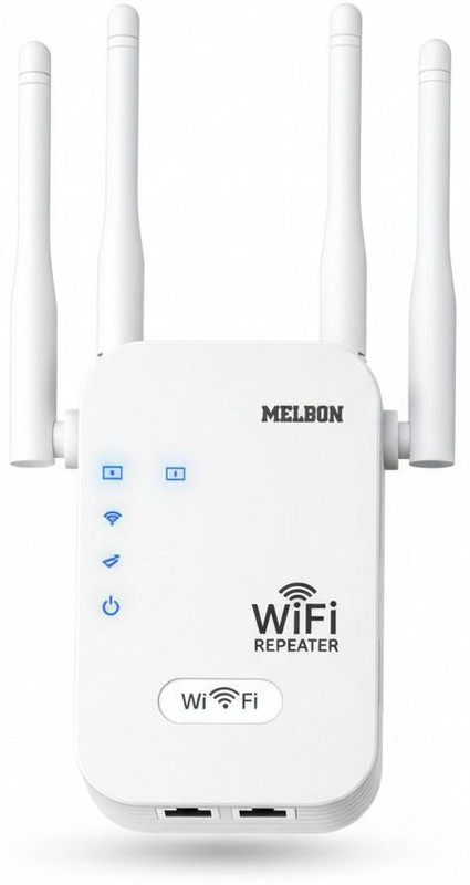 Melbon WiFi Extender Up to 300Mbps WiFi Repeater WiFi Range Extender 2.4 GHz 300 Mbps Wifi Speed Dual Band External Antenna Ethernet (Cable Broadband)(White)