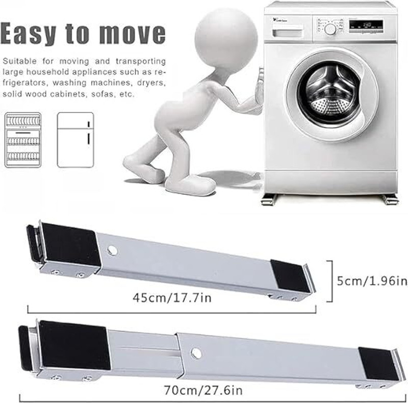MSTGOLDISTORE Washing Machine Stand Movable Adjustable Base – Universal Refrigerator Stand Rowing Machine(Foldable)