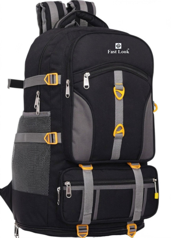 Fast look Waterproof Travel Backpack for Men & Women Large Capacity Hiking Bag Stylish Rucksack  - 75 L(Black)