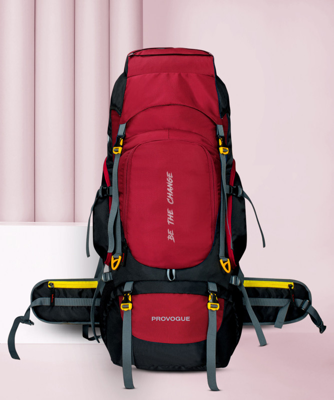 PROVOGUE Kyte 75 Ltr Trekking Bag Hiking Backpack Travel Backpack with Raincover Rucksack  - 75 L(Black, Red)