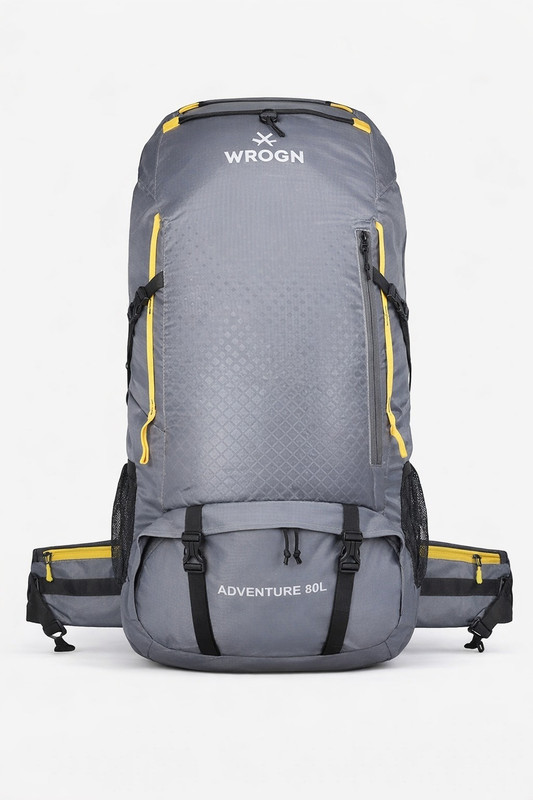 WROGN 80 L AIR SERIES OUTDOOR TREKKING BAGS WITH RAINCOVER Rucksack  - 80 L(Grey)