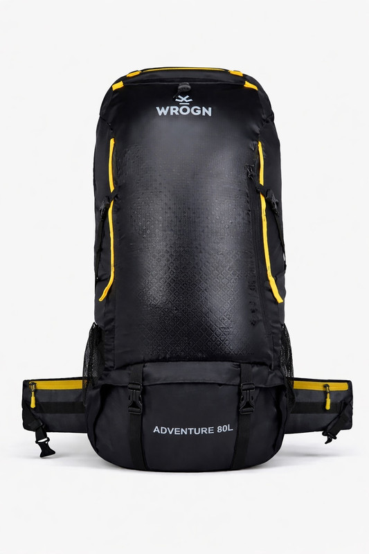 WROGN 80 L AIR SERIES OUTDOOR TREKKING BAGS WITH RAINCOVER Rucksack  - 80 L(Black)