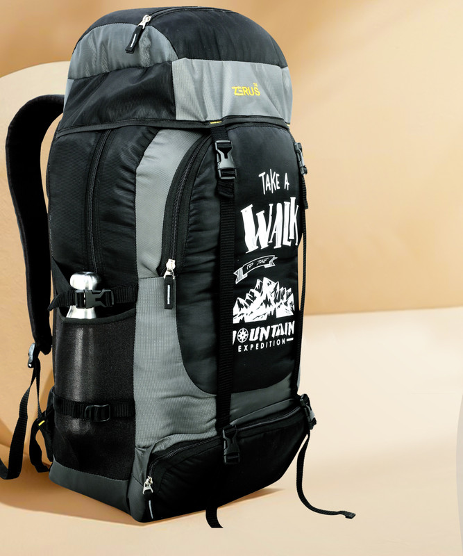 KNSE Unisex Rucksack/Hiking/Trekking/Camping Bag/Backpack for Adventure Camping Rucksack  - 70 L(Black, Grey)