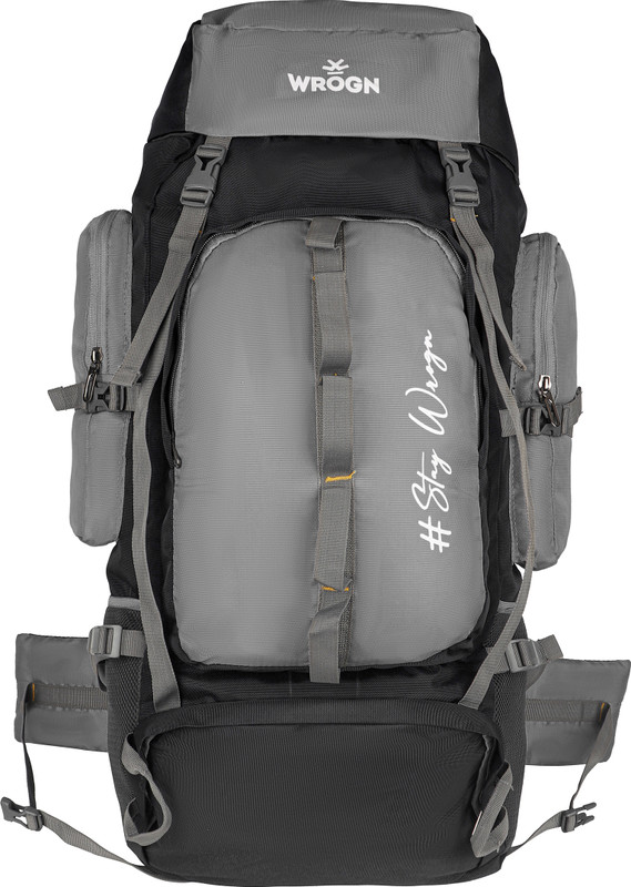 WROGN Terra-Mapper 70L Trekking & Hiking Rucksack with Topographic Print Rucksack  - 70 L(Black)
