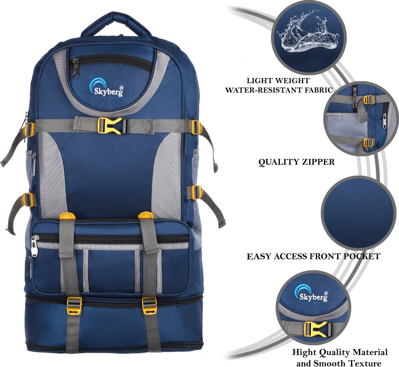 Skyberg 50L Expandable Backpack for Travel, Hiking, and Mountaineering For Men And Women 50 L Backpack(Blue)