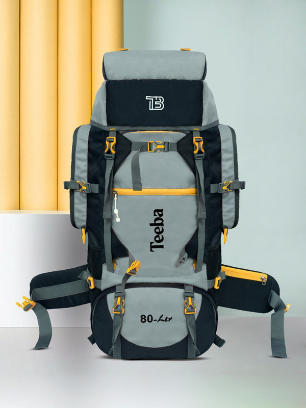 Zikki Waterproof Trekking Hiking Camping Outdoor Camp Luggage Bag Tour Travel Backpack Rucksack  - 80 L(Silver)