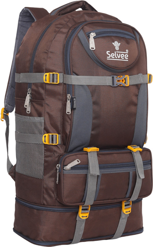 selvee Travel Rucksack Backpack for Sport Camping Hiking Trekking Bag For Men and Women Rucksack  - 65 L(Brown)