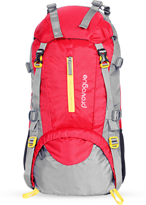 PROVOGUE Trekking Bag For Hiking/Camping/Outdoor Sports with Rain Cover/Shoe Compartment Rucksack  - 50 L(Red)