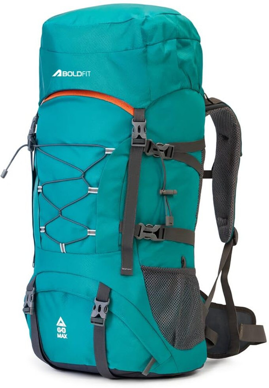 BOLDFIT Summit Pro pro 60L Trekking travel Bag with raincover & shoe compartment RKSP60 Rucksack  - 60 L(Blue)