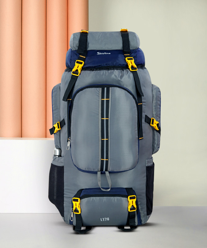 SKYLINE 70L TREKKING HIKING TRAVEL RUCKSACK BAG PACK WATERPROOF BAG FOR MEN AND WOMEN Rucksack  - 70 L(Blue)