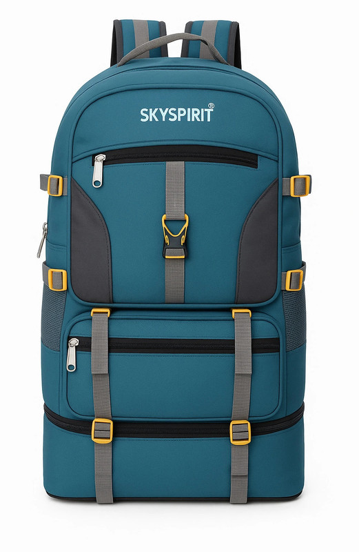 HouseOfCommon 60L Adventure Rucksack | Heavy-Duty Trekking & Travel Backpack Waterproof Rucksack  - 60 L(Green)