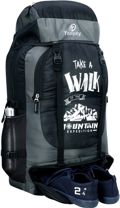 Tropsy Best Quality Hiking Travel Rucksack Trekking Bag With Shoe Compartments Rucksack  - 60 L(Grey)