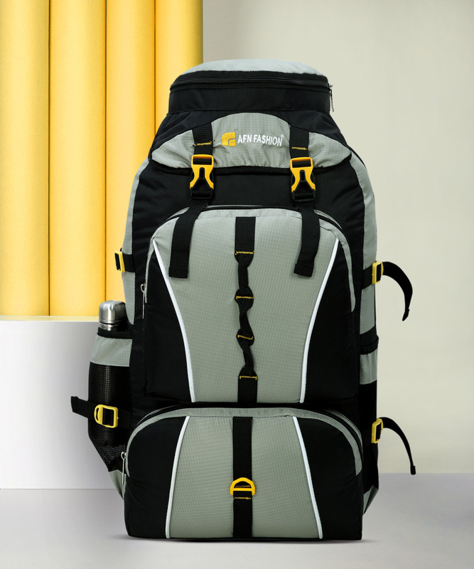 AFN FASHION 75L TRAVEL BACKPACK Hiking Bag Rucksack Travel Backpack RUCKSACK for Adventure Camping Trekking Ba Rucksack - 75 L(Grey, Black)