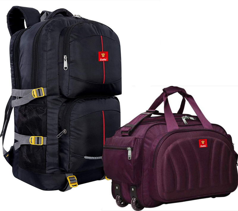 sky spirit Duffel Bag With Wheels Combo Pack of 2 For men and women Rucksack  - 60 L(Multicolor)