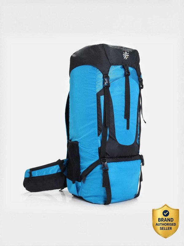 Cult Travel Bag|Hiking Trekking Bag with Rain Cover, Shoe Compartment|1 Year Warranty Rucksack - 80 L(Blue)