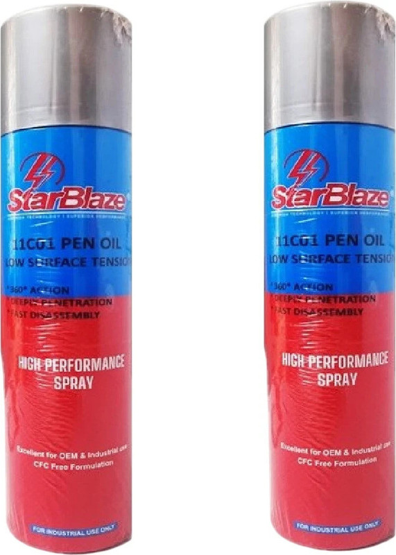 starblaze 11C01 PEN OIL 11C01 Pen Oil Spray | Rust Penetrant & Multi-Purpose Lubricant Aerosol Chain Oil(330 ml, Pack of 2)