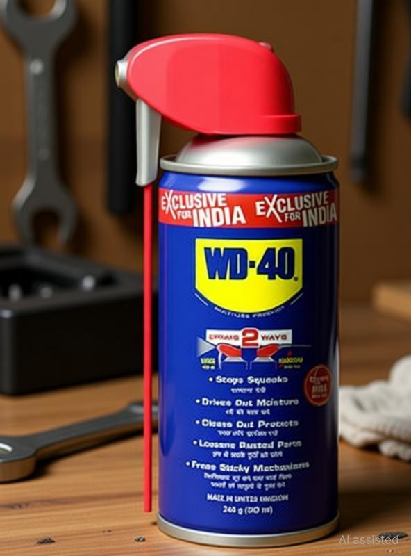 WD40 Multipurpose Smart Straw, Sticky Residue, Descaling Rust Removal Aerosol Spray(300 ml)